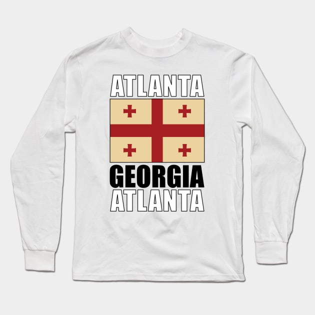 Flag of Georgia Long Sleeve T-Shirt by KewaleeTee